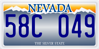 NV license plate 58C049