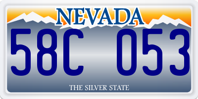 NV license plate 58C053