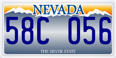 NV license plate 58C056