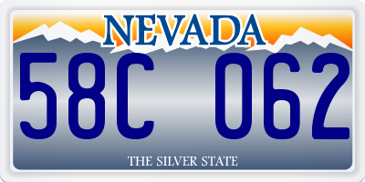 NV license plate 58C062