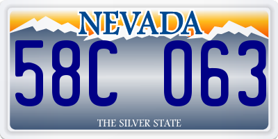 NV license plate 58C063