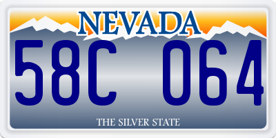 NV license plate 58C064