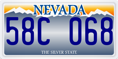 NV license plate 58C068