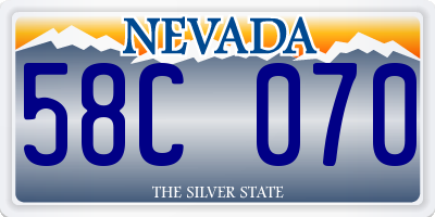 NV license plate 58C070