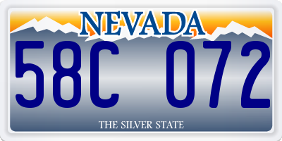 NV license plate 58C072