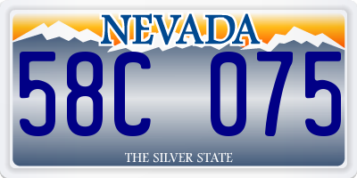 NV license plate 58C075