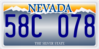 NV license plate 58C078