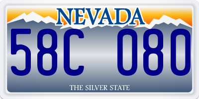 NV license plate 58C080