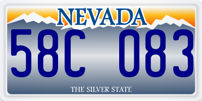 NV license plate 58C083