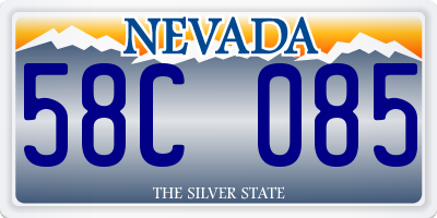 NV license plate 58C085