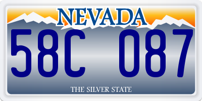 NV license plate 58C087