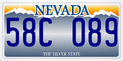 NV license plate 58C089