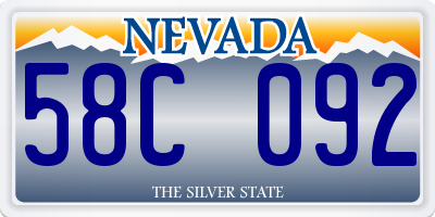 NV license plate 58C092