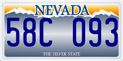 NV license plate 58C093