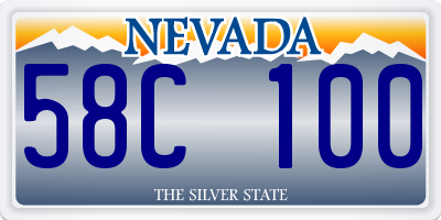 NV license plate 58C100