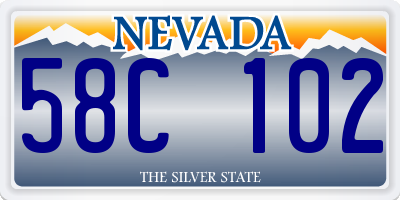 NV license plate 58C102