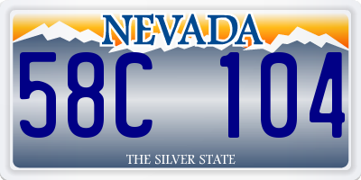 NV license plate 58C104