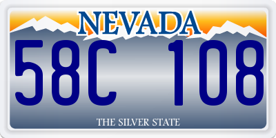 NV license plate 58C108