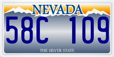 NV license plate 58C109