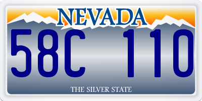 NV license plate 58C110