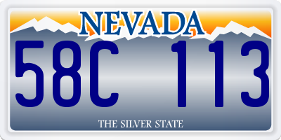 NV license plate 58C113