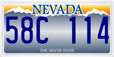 NV license plate 58C114
