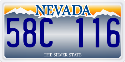 NV license plate 58C116