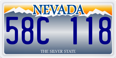 NV license plate 58C118