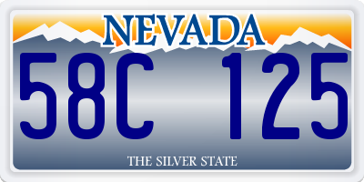 NV license plate 58C125