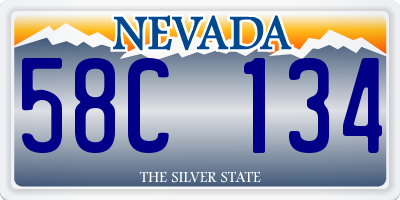 NV license plate 58C134