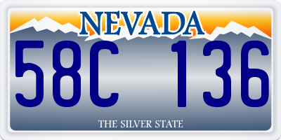 NV license plate 58C136