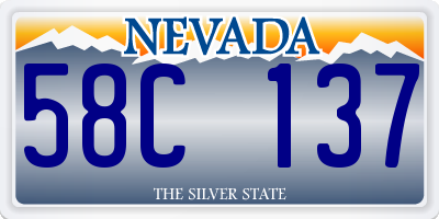 NV license plate 58C137