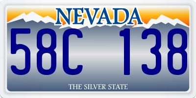 NV license plate 58C138