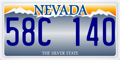 NV license plate 58C140
