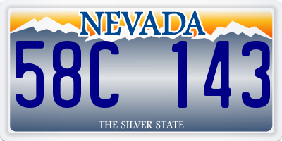 NV license plate 58C143