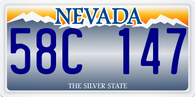 NV license plate 58C147