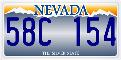 NV license plate 58C154