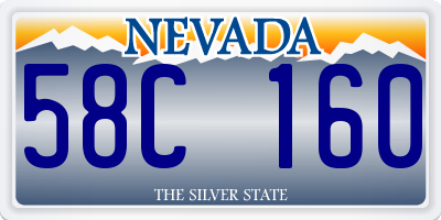 NV license plate 58C160