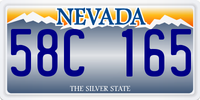 NV license plate 58C165