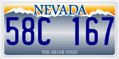 NV license plate 58C167