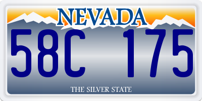 NV license plate 58C175