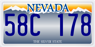 NV license plate 58C178