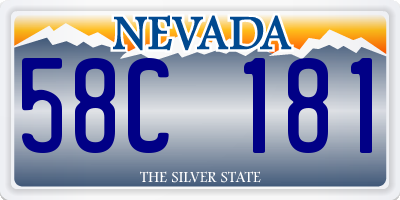 NV license plate 58C181