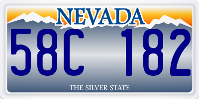 NV license plate 58C182