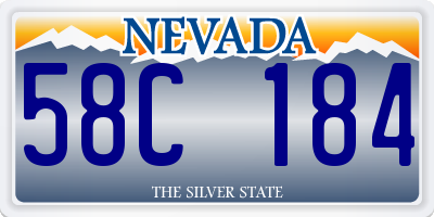 NV license plate 58C184
