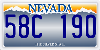 NV license plate 58C190