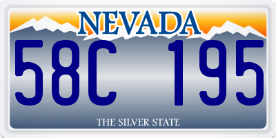 NV license plate 58C195