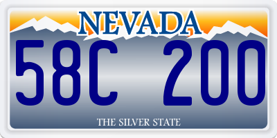 NV license plate 58C200