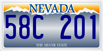 NV license plate 58C201