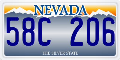 NV license plate 58C206